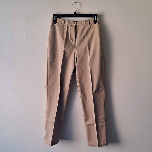 Lands' End Greenish Khaki High Rise Elastic Waist Straigh Leg Pant - 8 X 30 - Picture 5 of 9